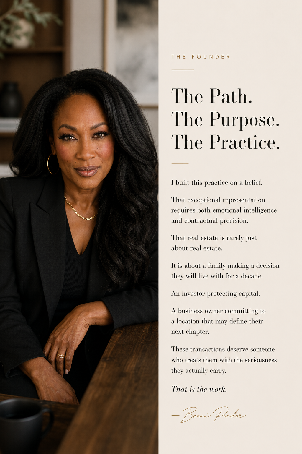 The Path. The Purpose. The Practice. Bonni Pinder founder story
