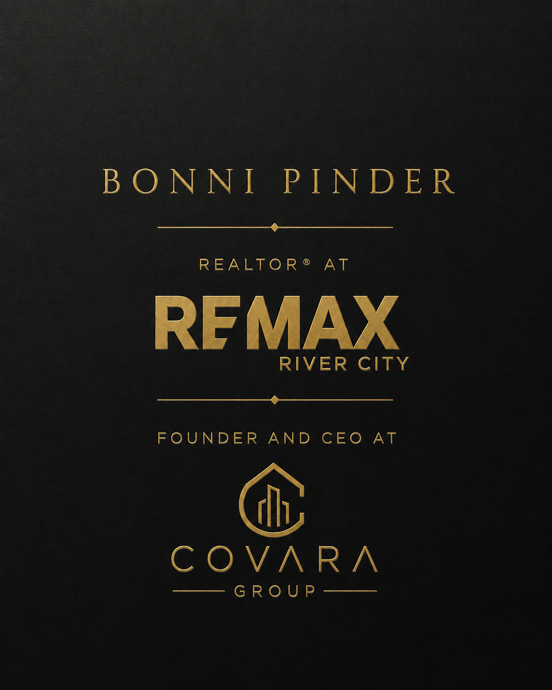 Bonni Pinder REMAX Covara credential card