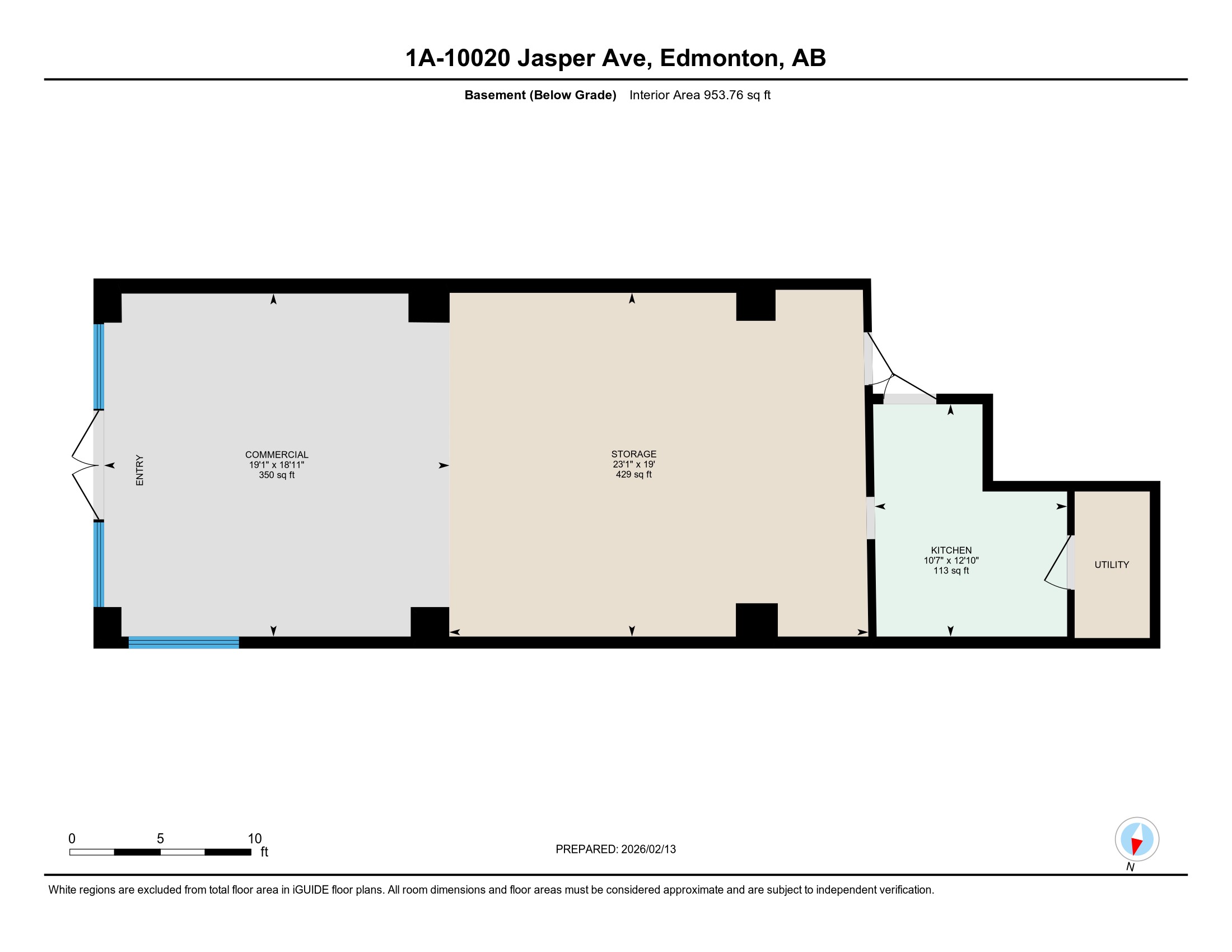Floor plan for 10020 Jasper Avenue Unit 1A